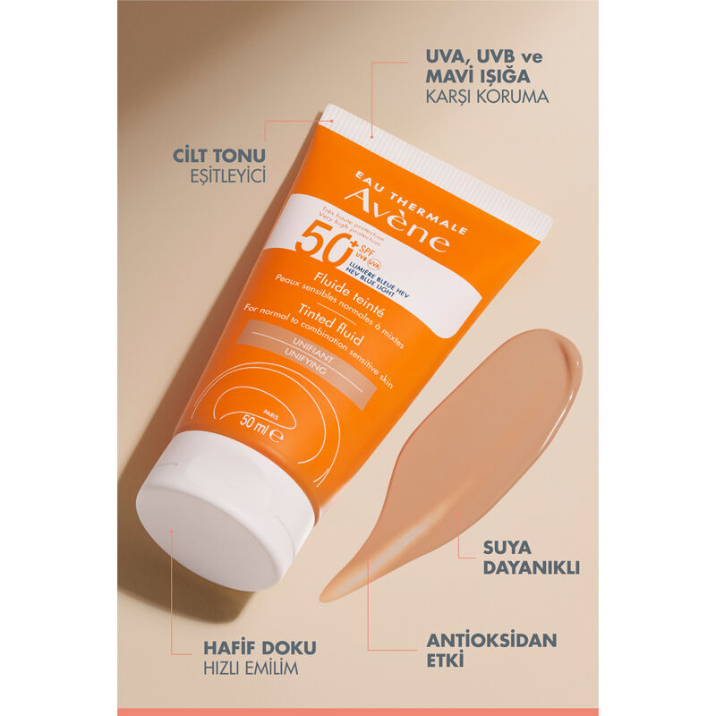 Avene Tinted Fluid SPF50+ Hassas Cilt Güneş Koruyucu 50 ml