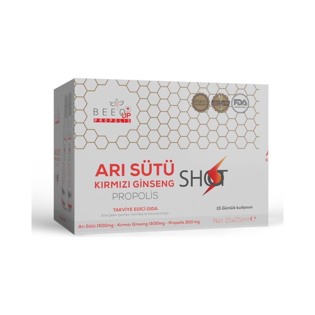 Beeo Up Arı Sütü Kırmızı Ginseng Propolis Shot 15*25 Ml