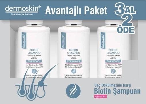 Dermoskin Biotin Şampuan 200 ml 3 Al 2 Öde Avantaj Paketi KADIN - Farmareyon