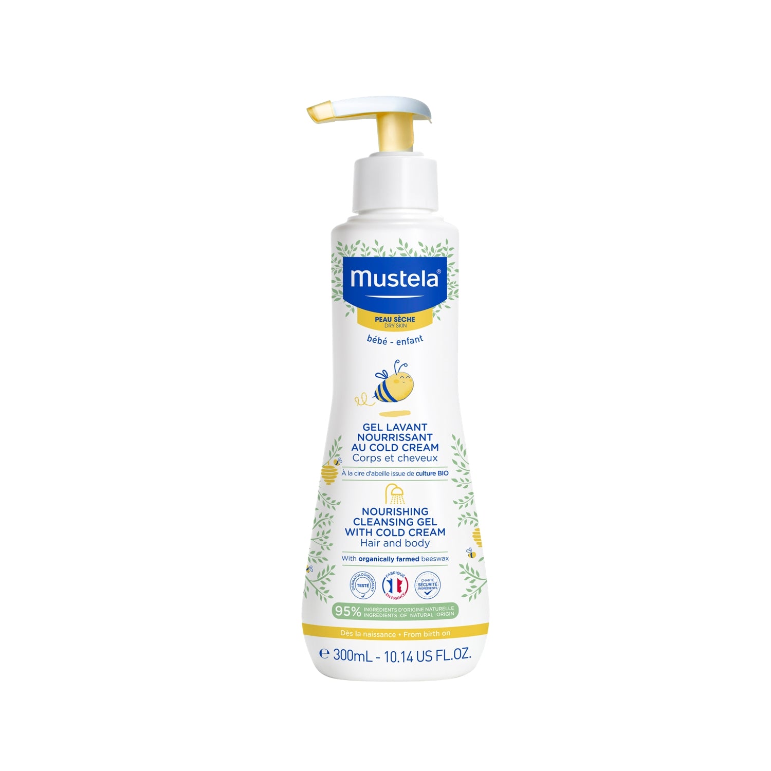 Mustela Cold Cream ve Organik Balmumu İçeren Besleyici Bebek Şampuanı 300 ml - Farmareyon