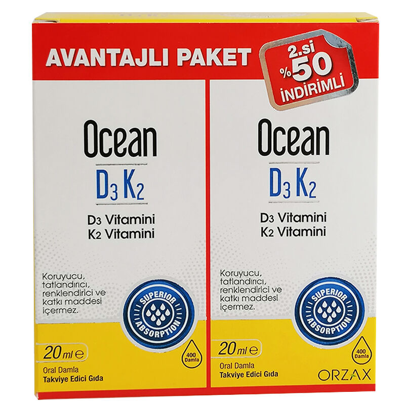 Ocean D3K2 Damla 20ml x 2 Adet Avantajlı Paket - Farmareyon