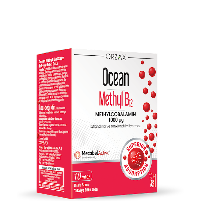 Ocean Methyl B12 1000 µg 10 ml Dilaltı Sprey / 66 doz - Farmareyon