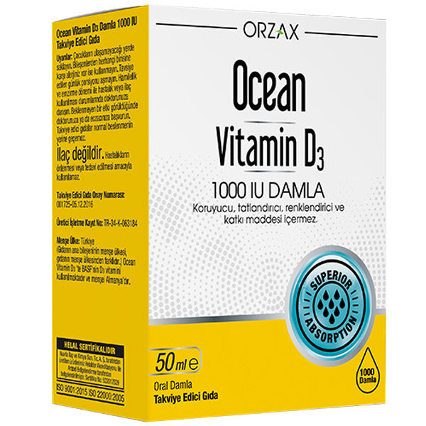 Ocean Vitamin D3 Damla 1000 Uı 50 Ml - Farmareyon