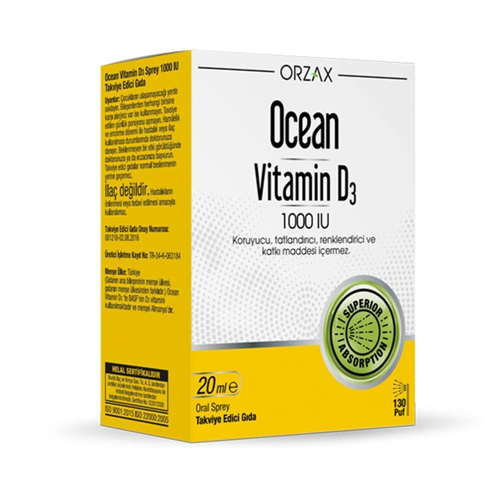 Ocean Vitamin D3 Sprey 1000 Uı 20 Ml - Farmareyon