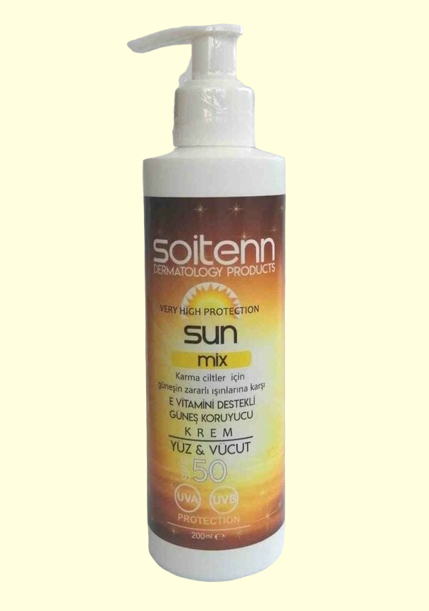 Soitenn Sun Mix SPF 50 200 Ml ( Yüz &amp; Vücut İçin Güneş Koruyucu Krem ) - Farmareyon