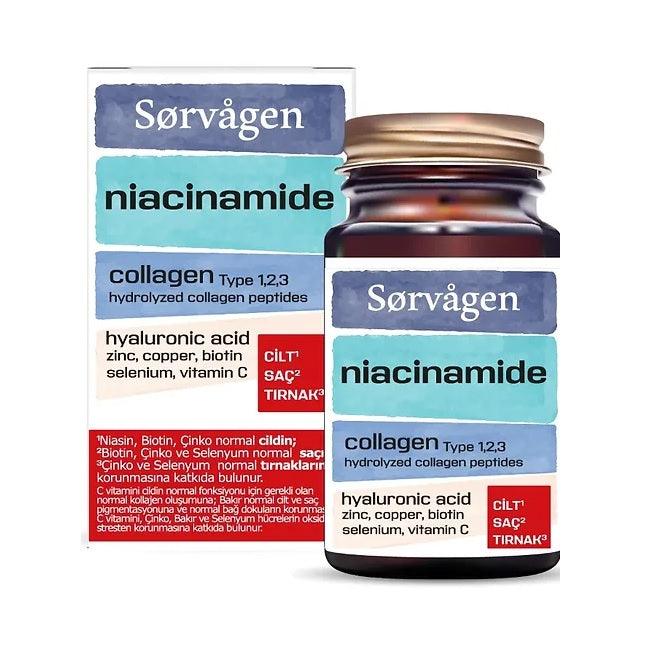 Sorvagen Niacinamide Collagen Hyaluronic Acid 60 Tablet - Farmareyon