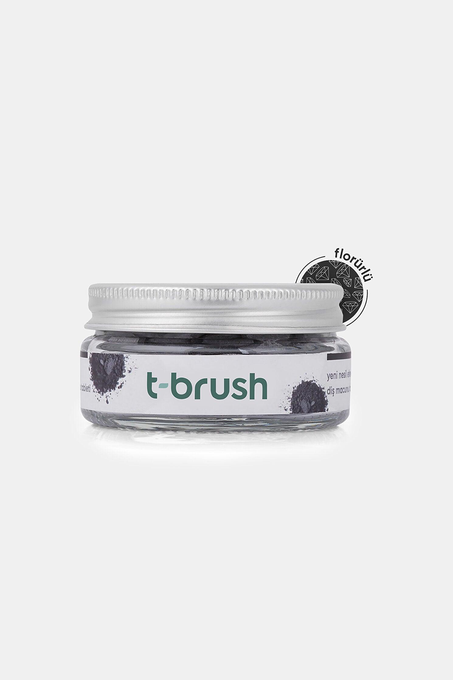 T-Brush Aktif Kömürlü Diş Macunu Efervesan Tablet Florürlü 90 Adet - Farmareyon