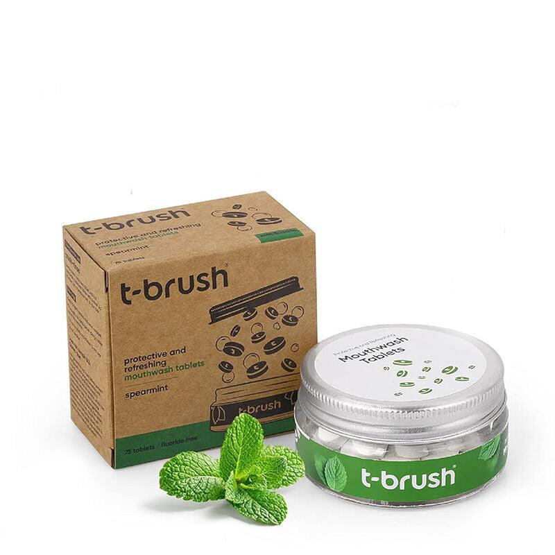 T Brush Nane Aromalı Ağız Çalkalama Tableti Florürsüz 75 Tablet - Farmareyon