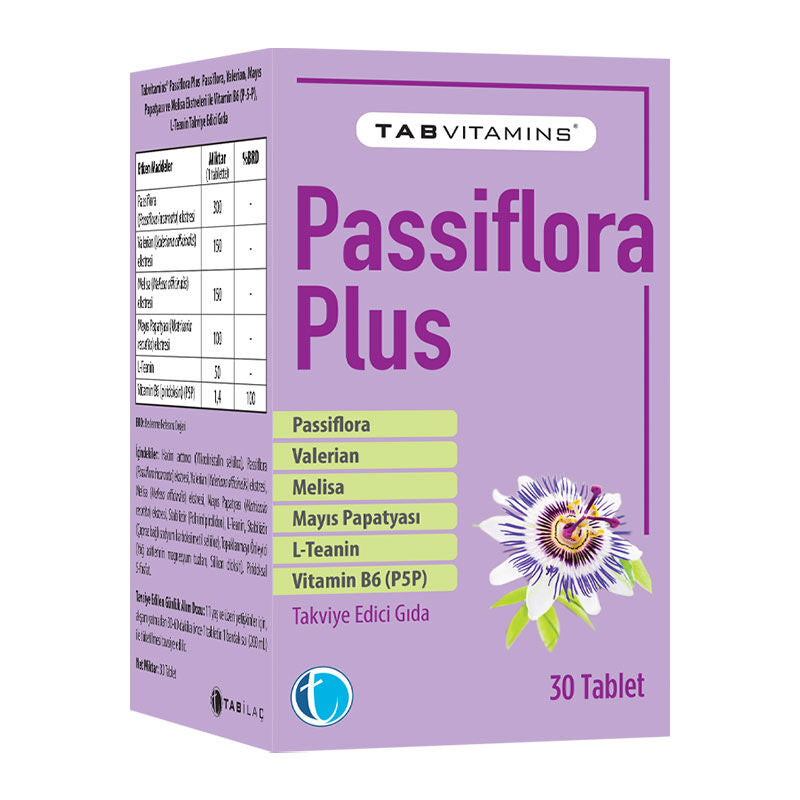 Tabvitamins Passiflora PlusTakviye Edici Gıda 30 Tablet