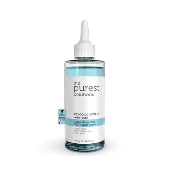 The Purest Solutions %5 Gycolic Acid Purifying Toner Aha + Bha Exfoliating And Clarifying Toner 200 Ml - Farmareyon