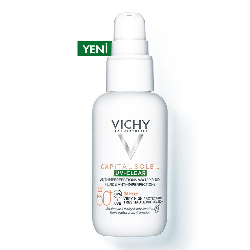 Vichy Capital Soleil UV-Clear SPF 50+ 40 ml (Yağlanma ve Cilt Kusurlarına Karşı Güneş Koruması) - Farmareyon