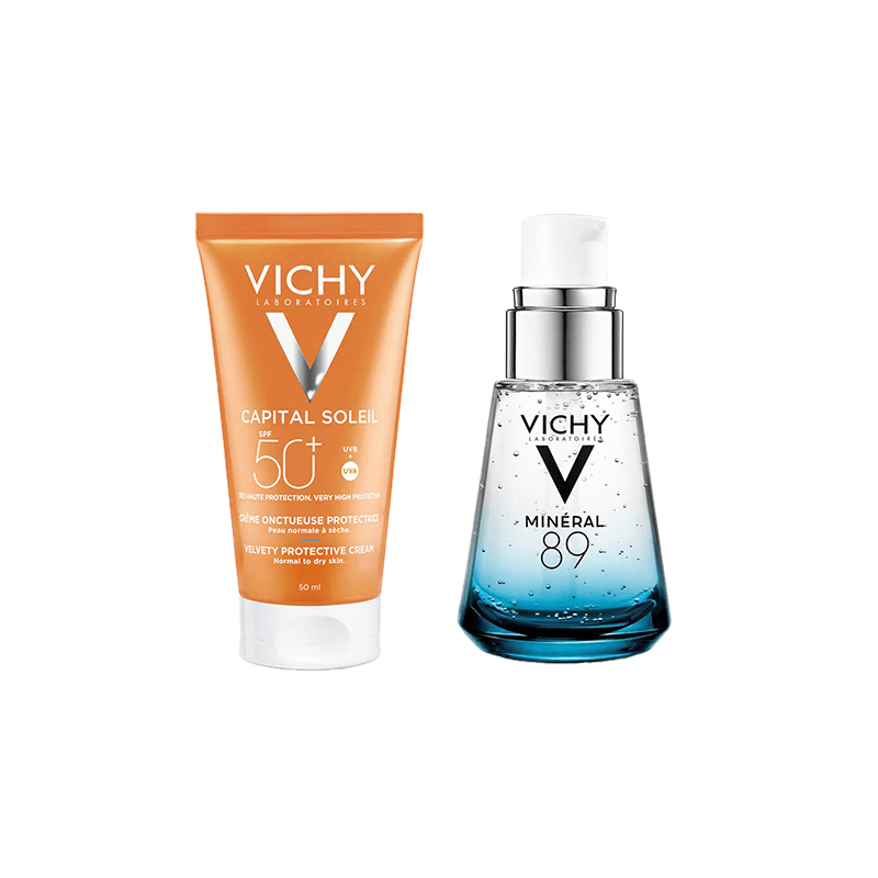 Vichy Yağlı Ciltler için SPF50+ ve Nemlendirici Serum Seti - Farmareyon