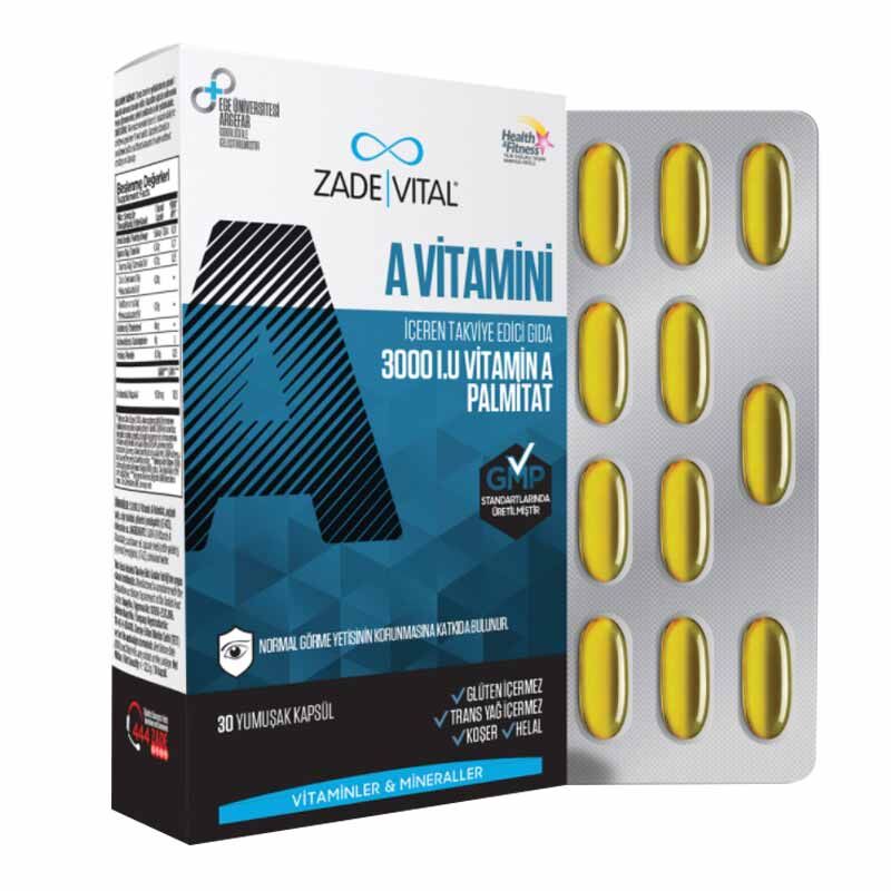 Zade Vital A Vitamini Blister 30 Kapsül - Farmareyon