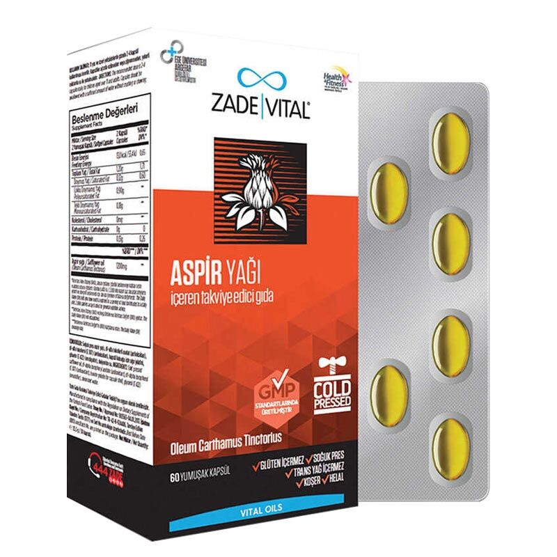 Zade Vital Aspir Yağı (Cla) Blister Kutu 600 Mg 60 Kapsül - Farmareyon