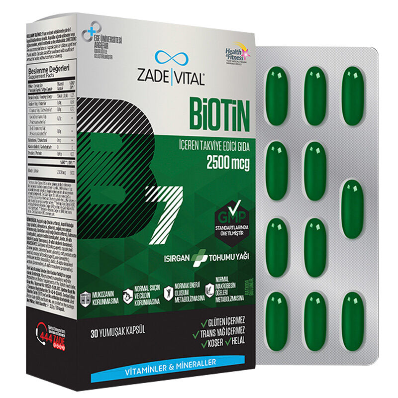 Zade Vital Biotin 2500 Mcg 30 Kapsül - Farmareyon