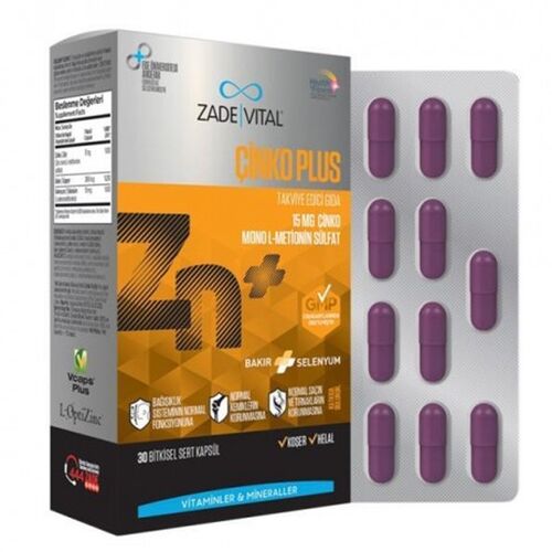 Zade Vital Çinko Plus 30 Kapsül - Farmareyon