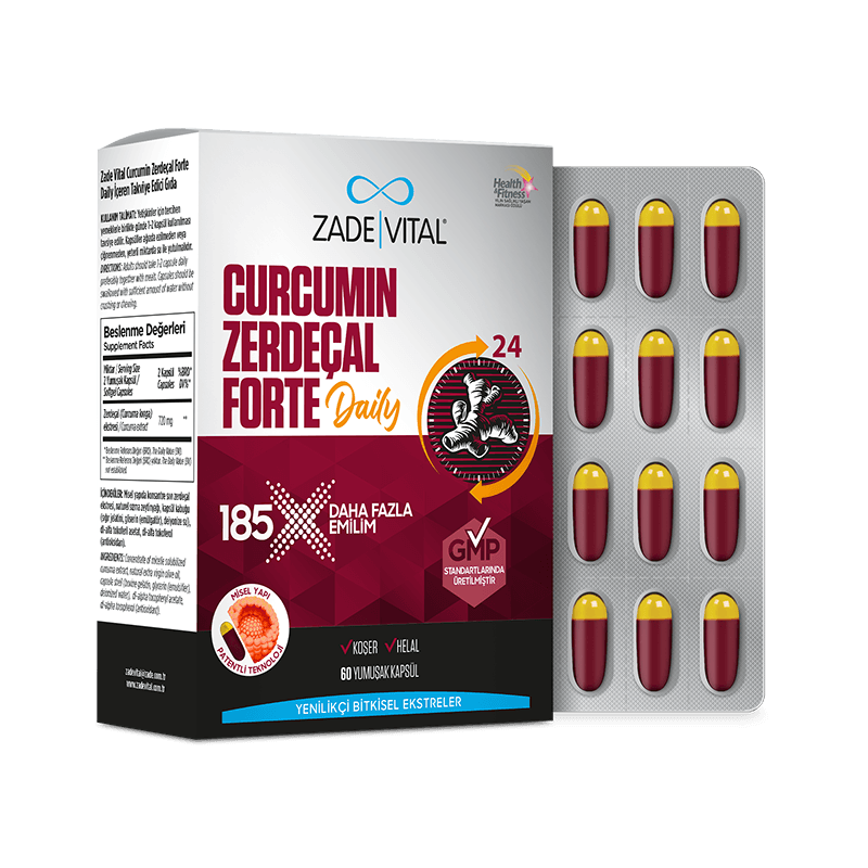 Zade Vital Curcumin Zerdeçal Forte Daily 60 Kapsül - Farmareyon