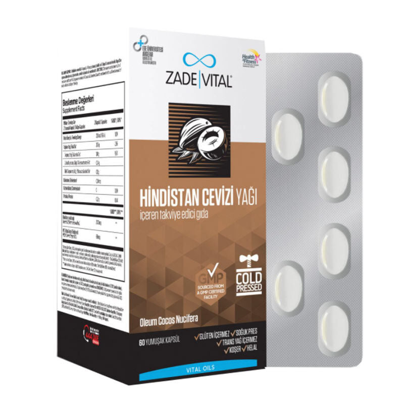 Zade Vital Hindistan Cevizi Yağı 60 Kapsül - Farmareyon