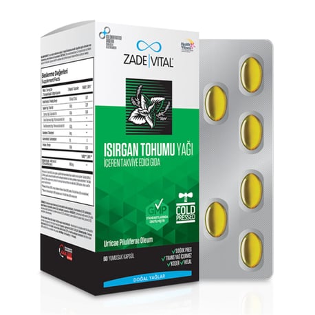 Zade Vital Isırgan Tohumu Yağı Blister Kutu 800 Mg 60 Kapsül - Farmareyon