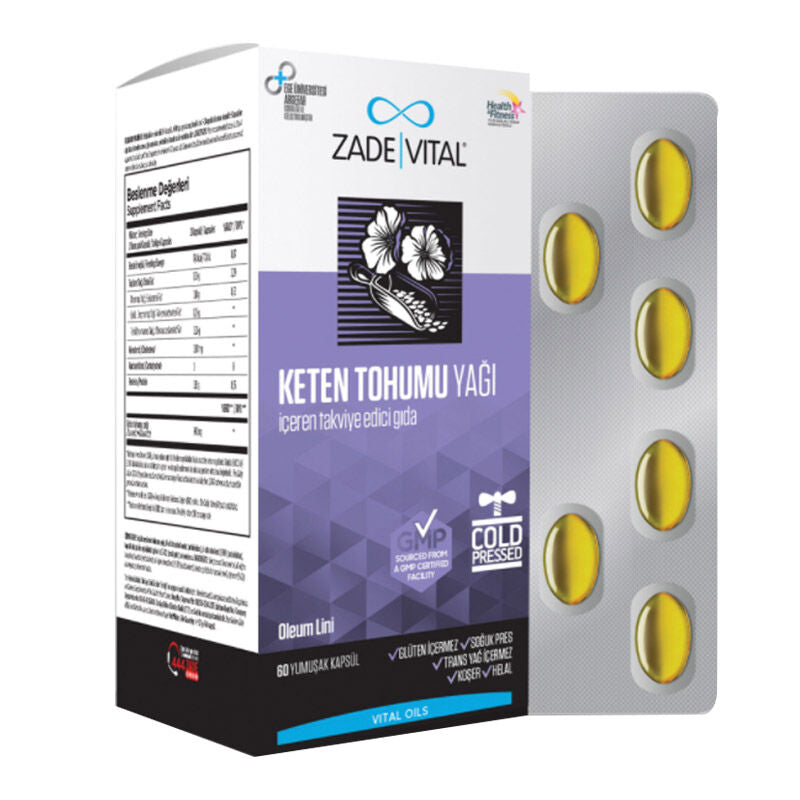 Zade Vital Keten Tohumu Yağı Blister Kutu 625 Mg 60 Kapsül - Farmareyon