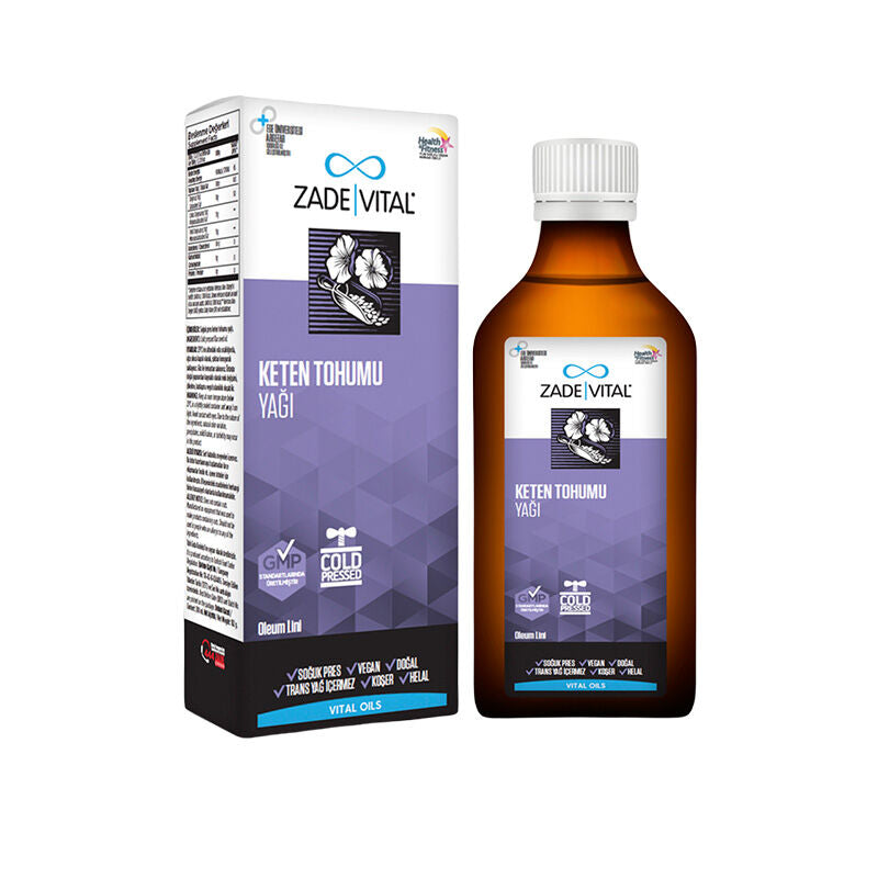 Zade Vital Keten Tohumu Yağı Sıvı Takviye Edici Gıda 150 ml - Farmareyon