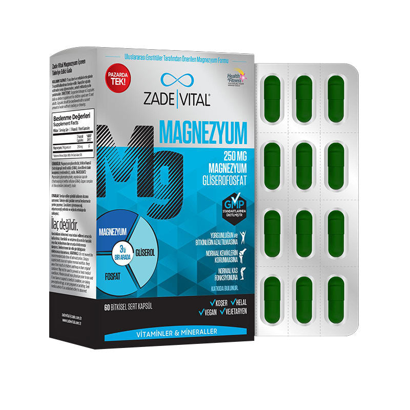 Zade Vital Magnezyum 250mg 60 Kapsül