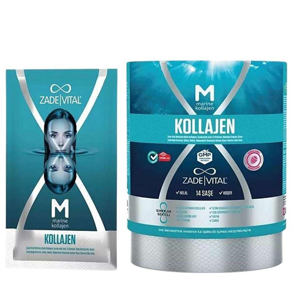 Zade Vital Marine Collagen + Hyaluronic Acid 14 Toz Saşe - Farmareyon