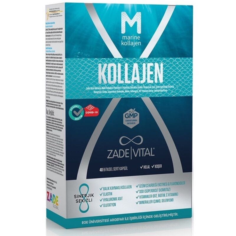 Zade Vital Marine Collagen + Hyaluronic Acid 40 Kapsül - Farmareyon