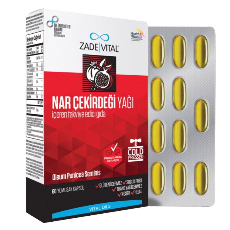 Zade Vital Nar Çekirdeği Yağı Blister Kutu 400 Mg 60 Kapsül - Farmareyon