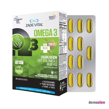 Zade Vital Omega 3 Fish Oil Premium Kids 45 Kapsül - Farmareyon