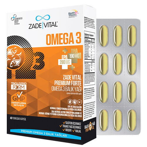 Zade Vital Omega3 Forte 40 Kapsül - Farmareyon