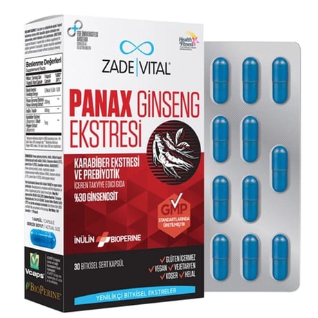 Zade Vital Panax Ginseng Extract 30 Kapsül - Farmareyon