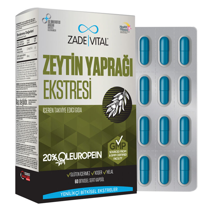 Zade Vital Zeytin Yaprağı Ekstresi İçeren Takviye Edici Gıda 60 Kapsül - Farmareyon