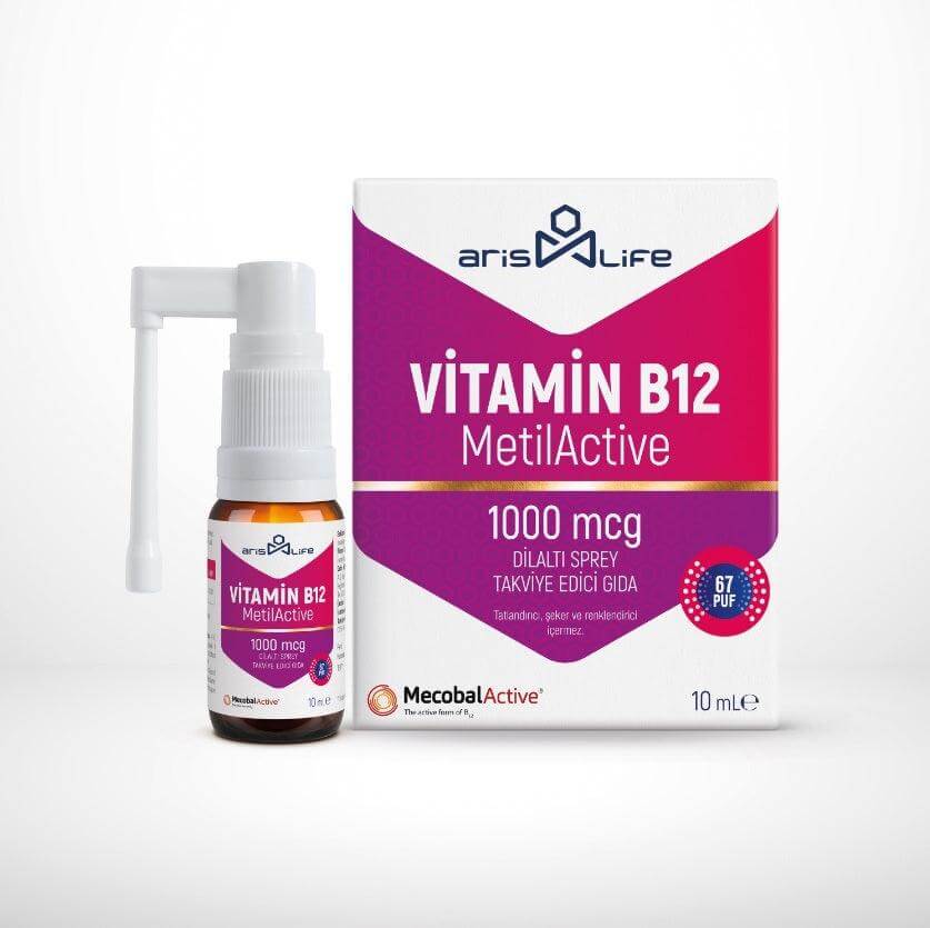 Aris Life Vitamin B12 MetilActive 1000 mcg Dilaltı Sprey - Farmareyon