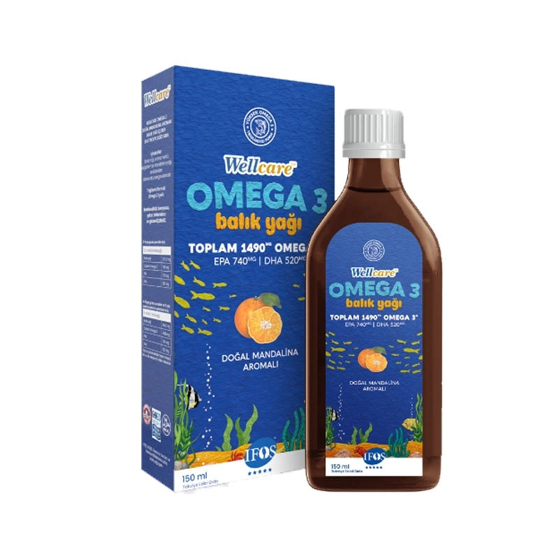 Wellcare Omega 3 Doğal Mandalina Aromalı Balık Yağı 150 ml - Farmareyon