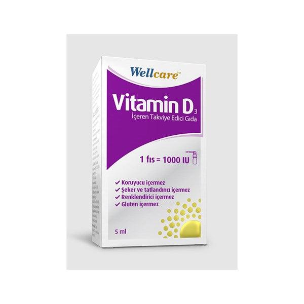 Wellcare Vitamin D3 1000 IU 5 ml Sprey - Farmareyon