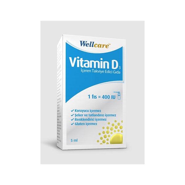 Wellcare Vitamin D3 400IU 5 ml Sprey - Farmareyon