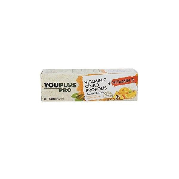 YouPlus Pro Vitamin C Çinko Propolis + Vitamin D 15 Efervesan Tablet - Farmareyon